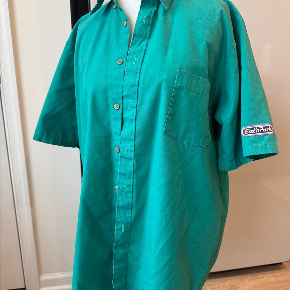 RETRO EATIN PARK UNIFORM UNISEX teal Short Sleeve Shirt